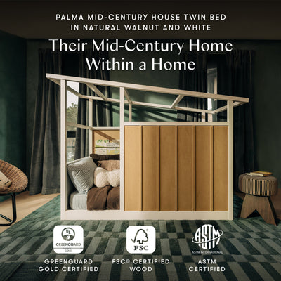 Babyletto Palma Mid-Century House Montessori-Inspired Twin Bed