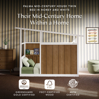 Babyletto Palma Mid-Century House Montessori-Inspired Twin Bed
