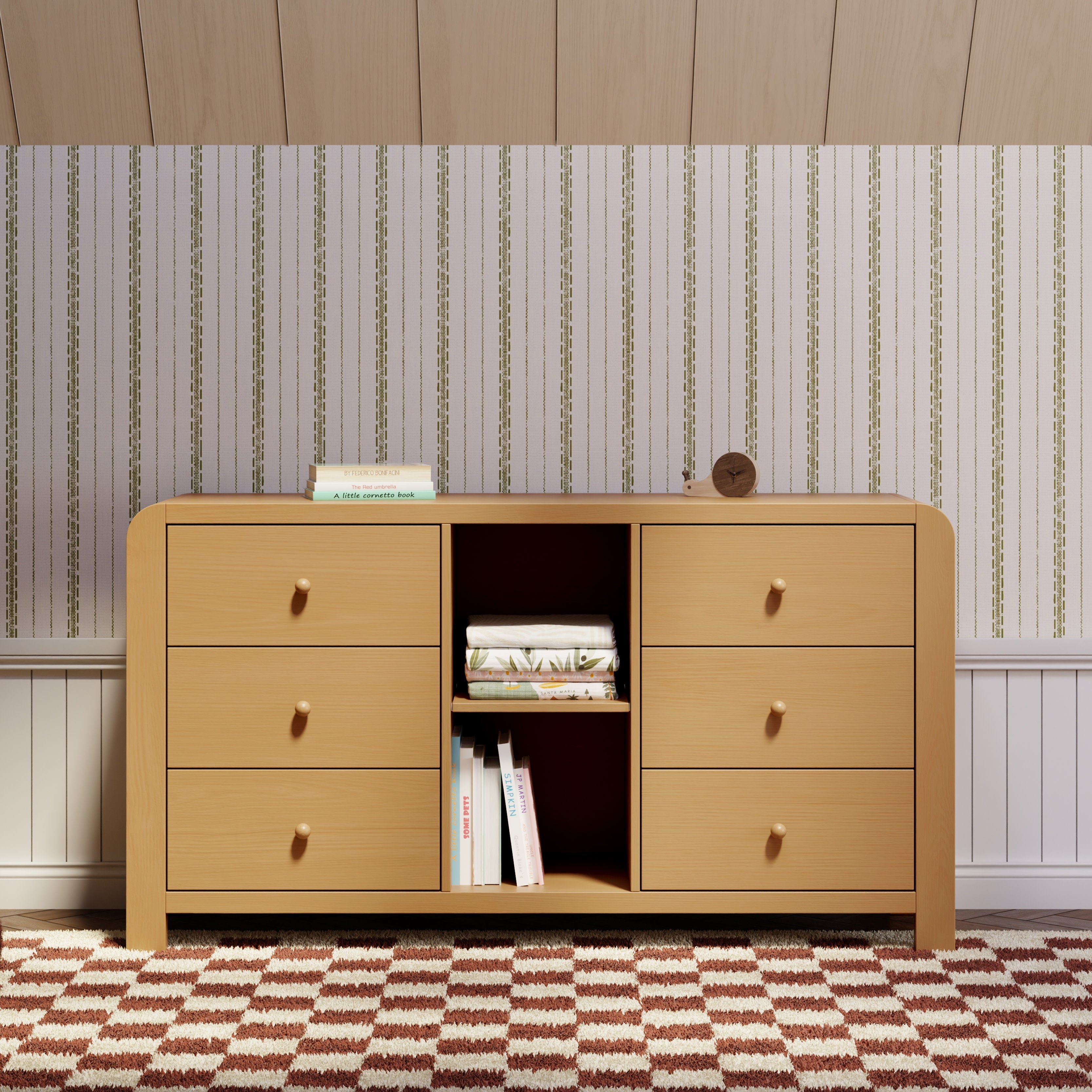 Babyletto TipToe 6-Drawer Extra Wide Dresser with Cubbies (62")