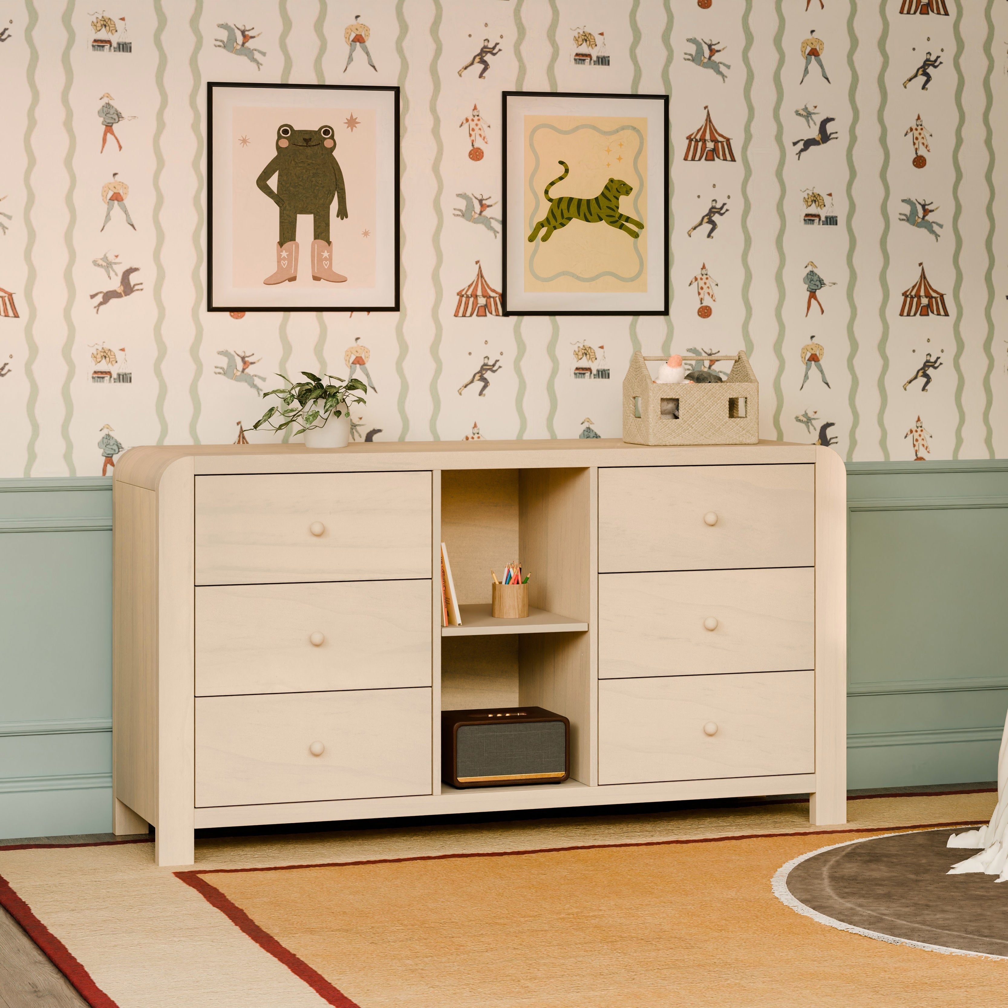 Babyletto TipToe 6-Drawer Extra Wide Dresser with Cubbies (62")