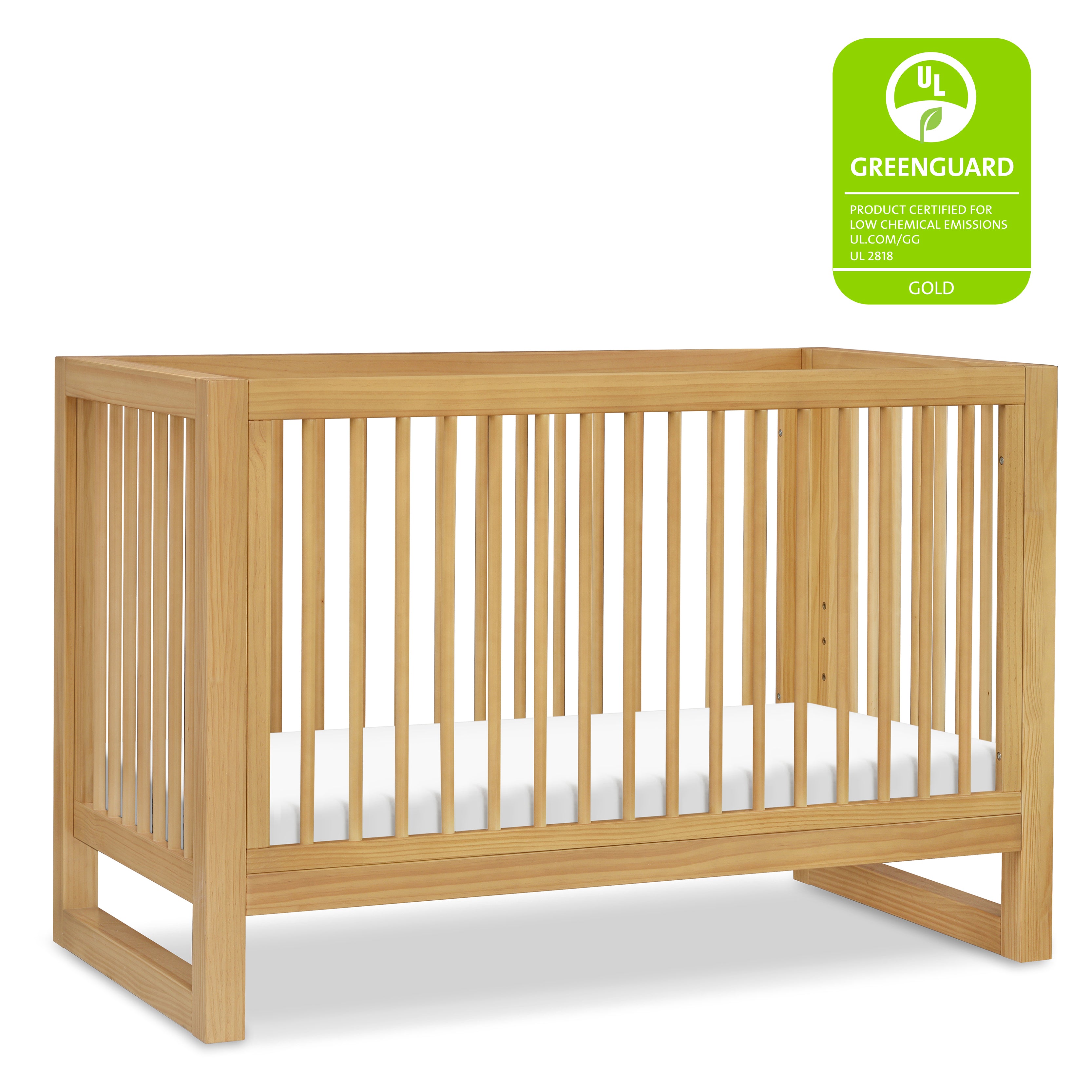 Nantucket 3-in-1 Convertible Crib with Toddler Bed Conversion Kit - Honey - Twinkle Twinkle Little One
