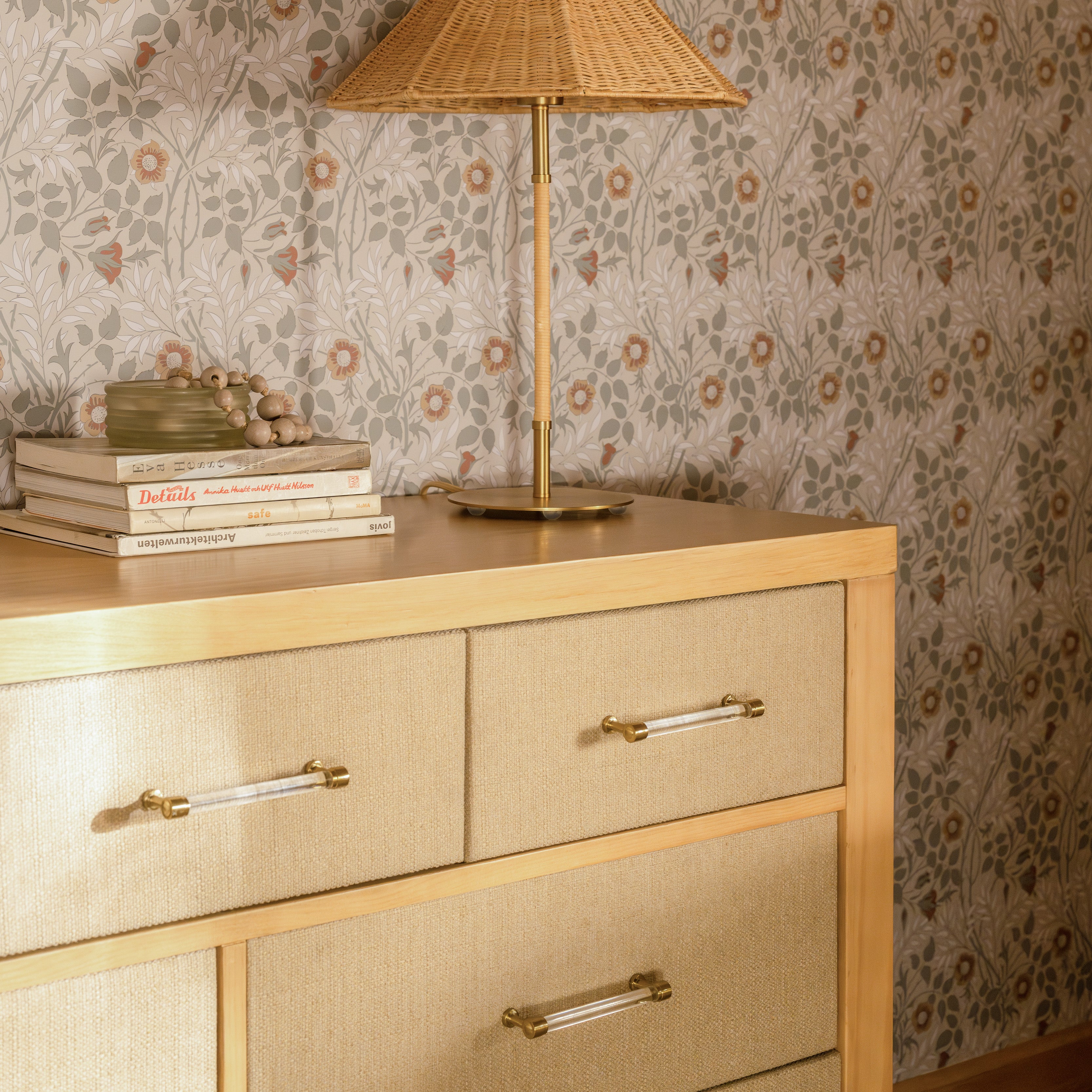 Eloise 7-Drawer Assembled Dresser - Honey and Performance Sand Eco-Weave - Twinkle Twinkle Little One