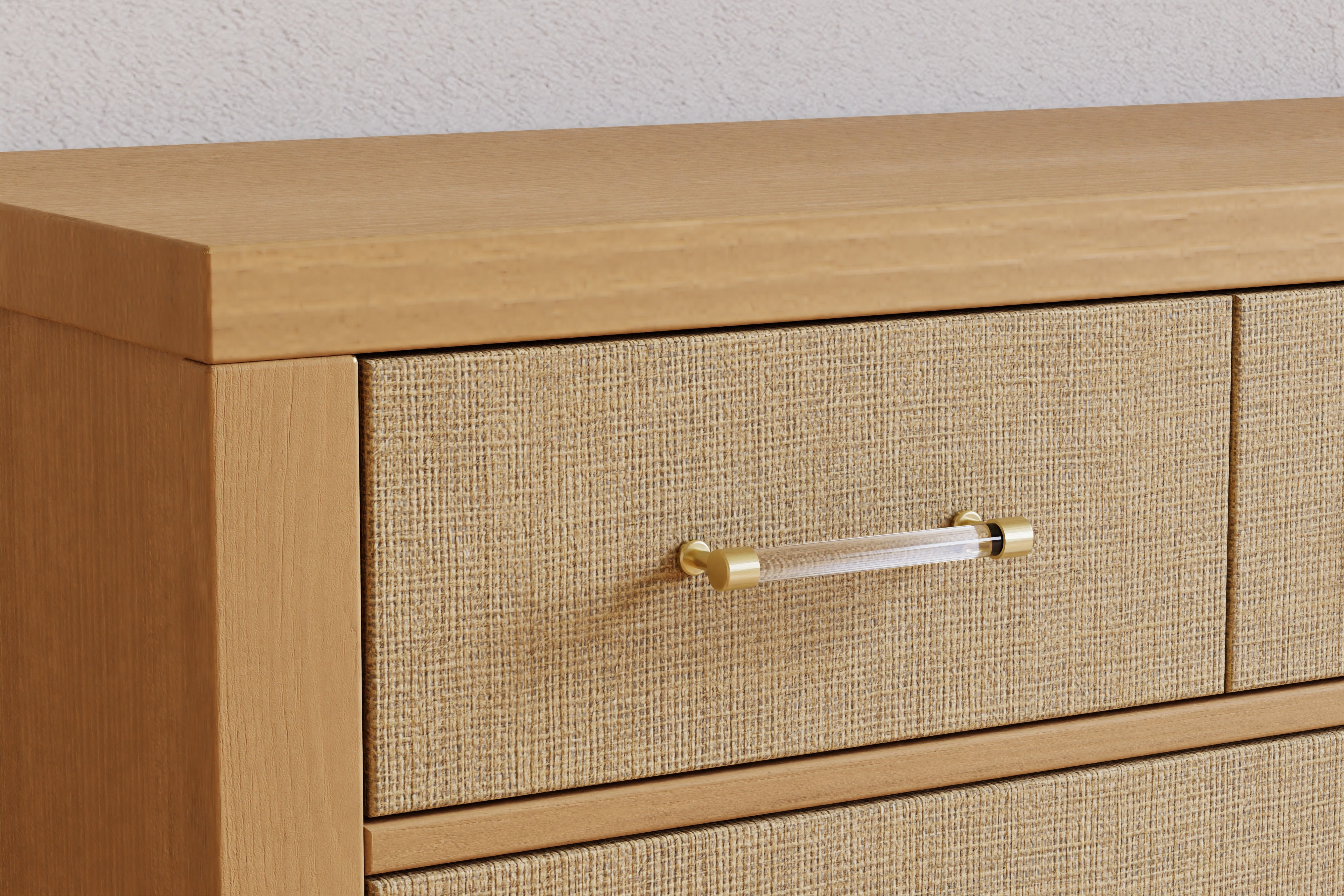 Eloise 7-Drawer Assembled Dresser - Honey and Performance Sand Eco-Weave - Twinkle Twinkle Little One