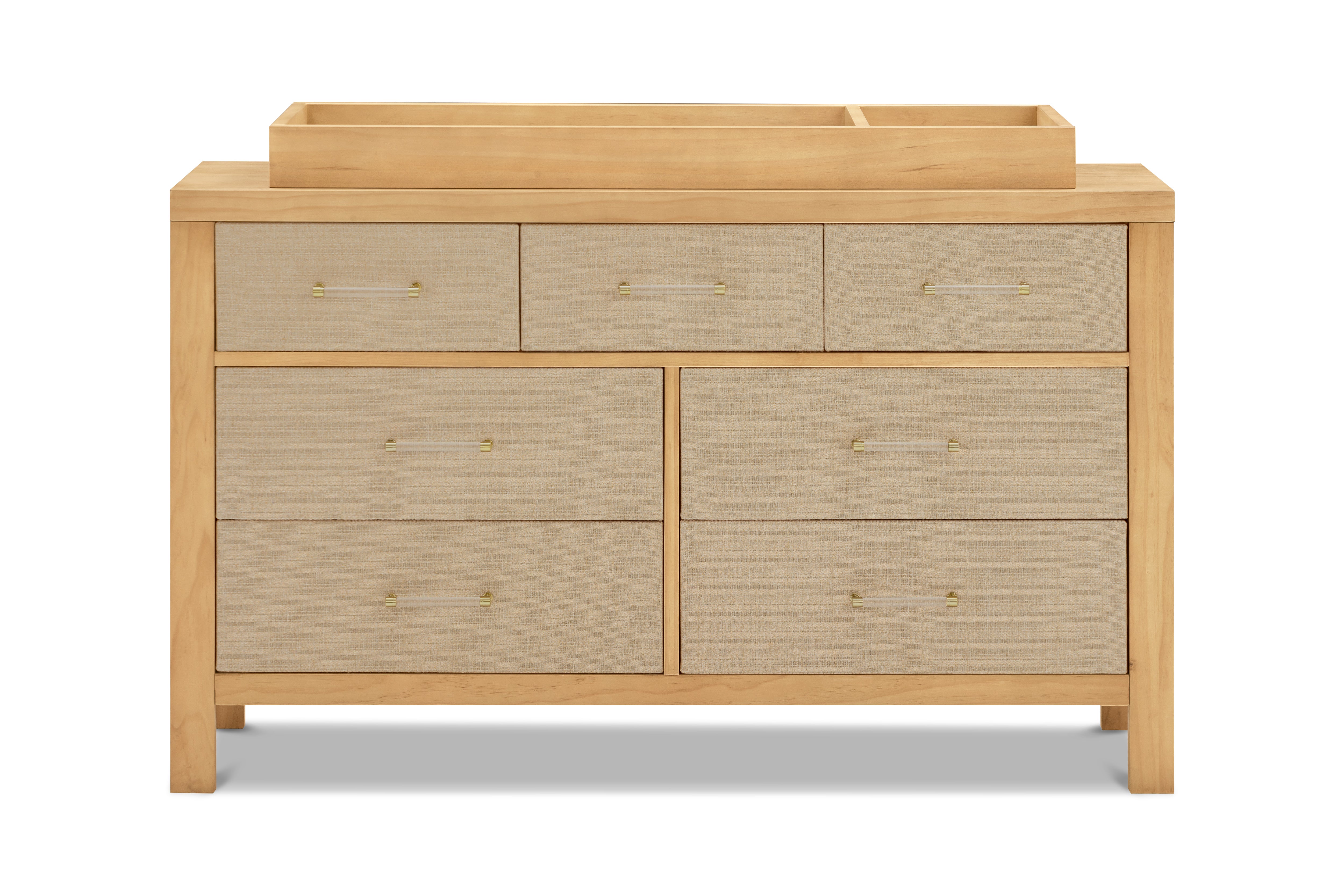 Eloise 7-Drawer Assembled Dresser - Honey and Performance Sand Eco-Weave - Twinkle Twinkle Little One