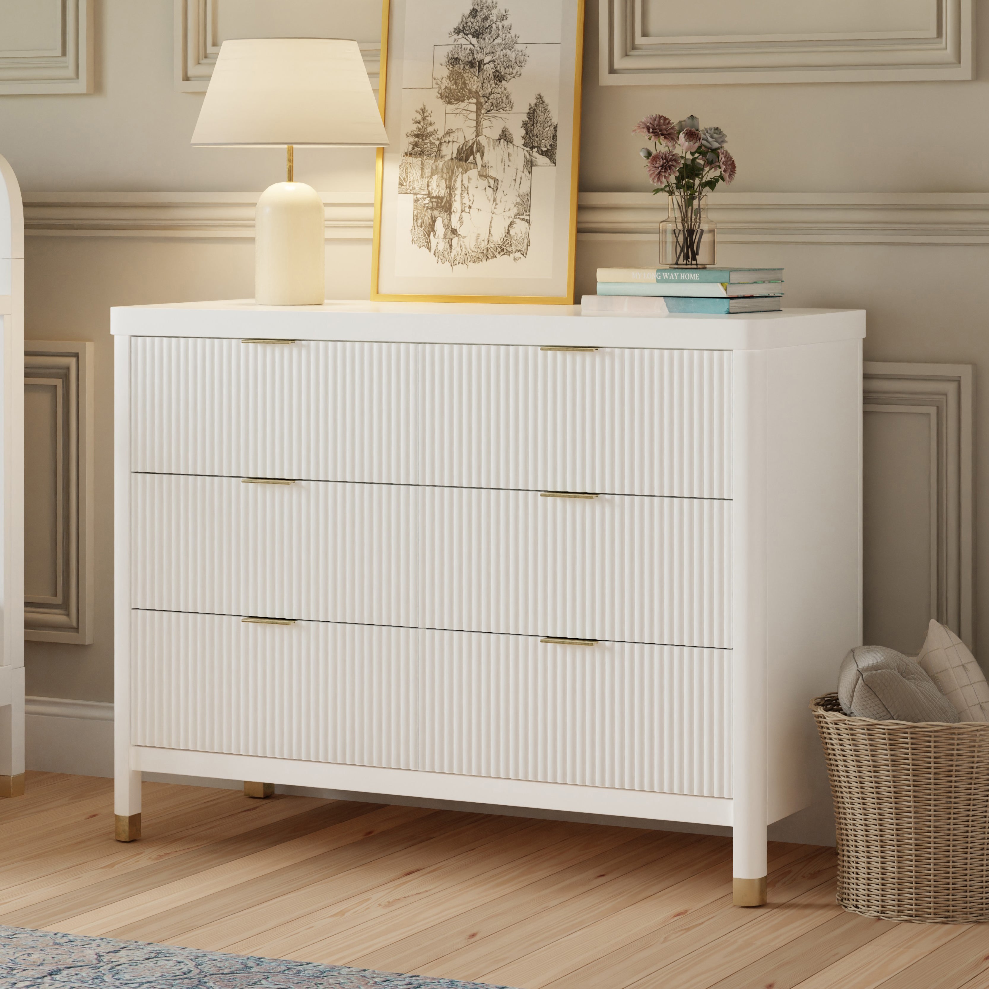 Brimsley Tambour 6-Drawer Assembled Dresser