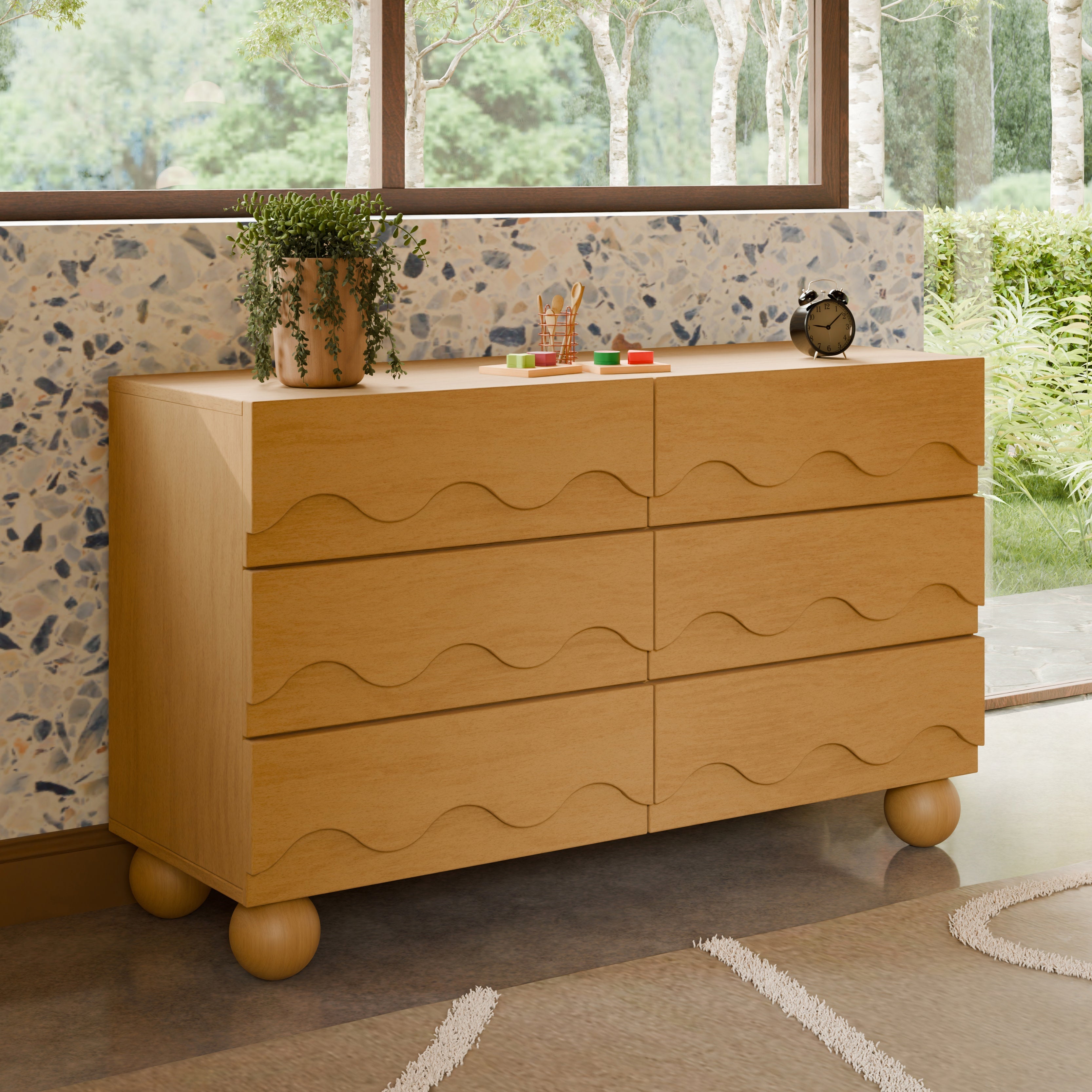 Babyletto Lido Wave 6-Drawer Wide Dresser (56")