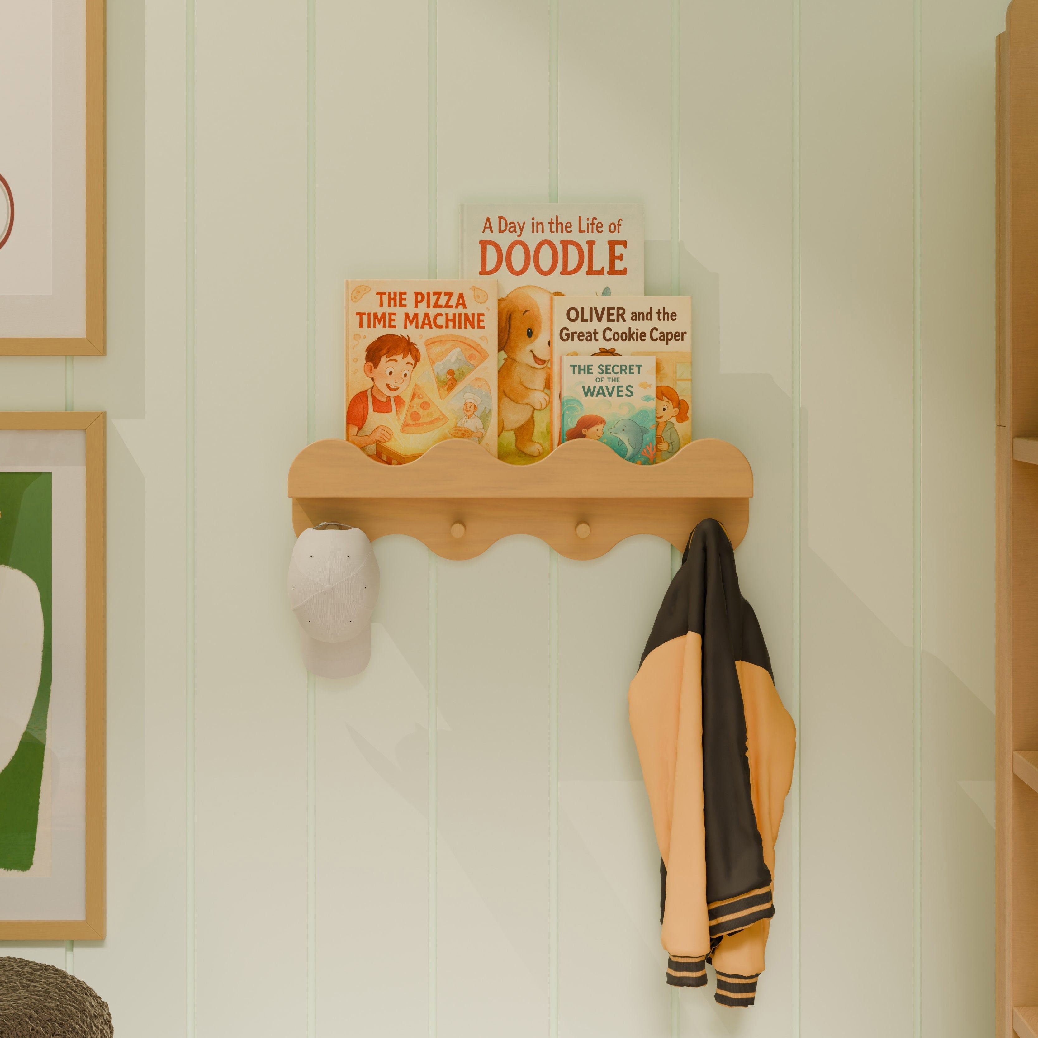 Babyletto Lido Wave Bookshelf with Hooks