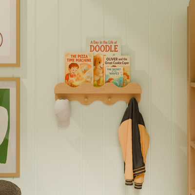 Babyletto Lido Wave Bookshelf with Hooks