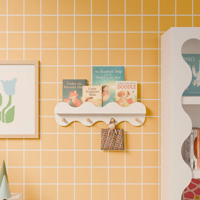 Babyletto Lido Wave Bookshelf with Hooks