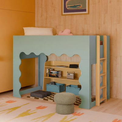 Babyletto Lido Wave Convertible Low Loft Twin Bed