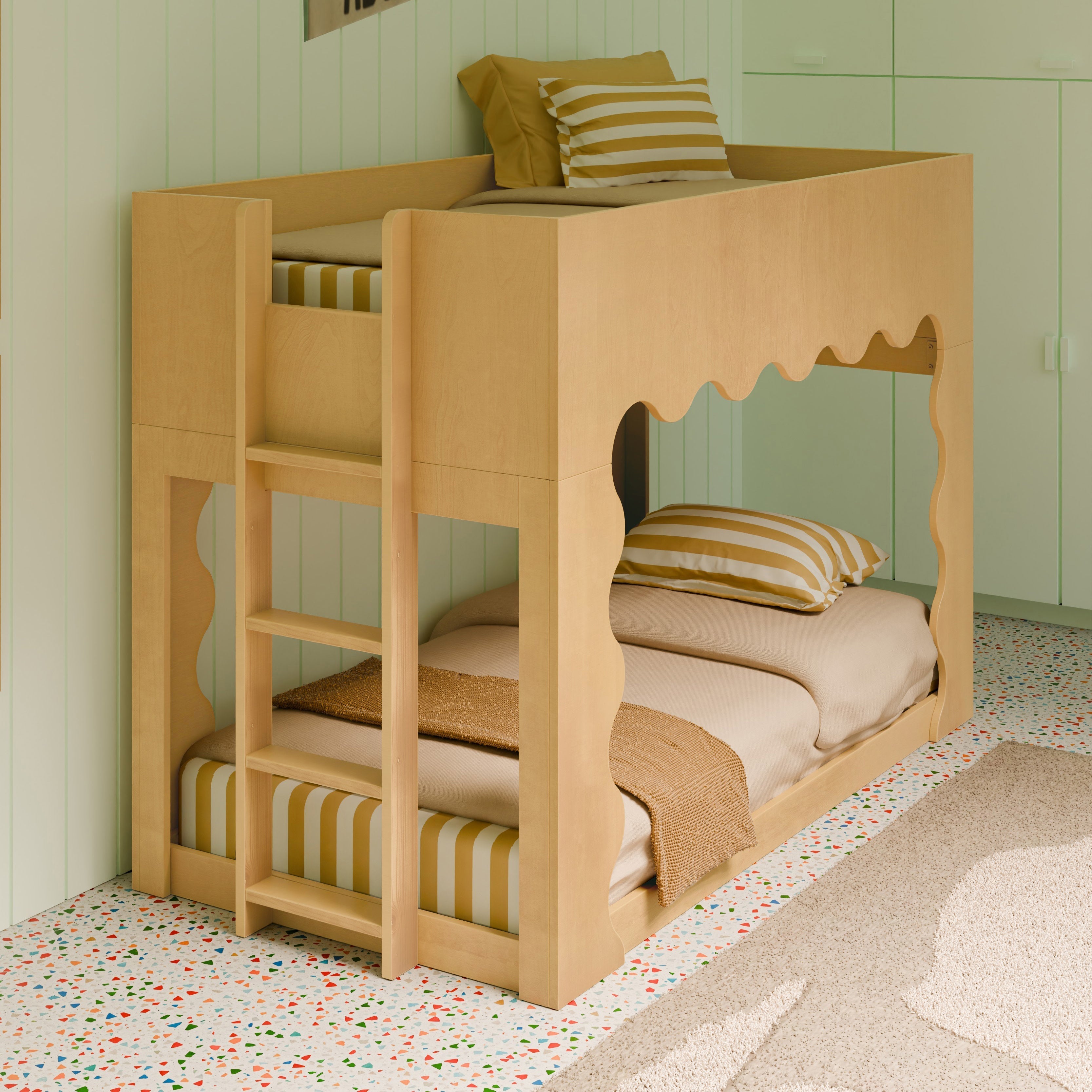 Babyletto Lido Wave Convertible Low-Profile Bunk Bed