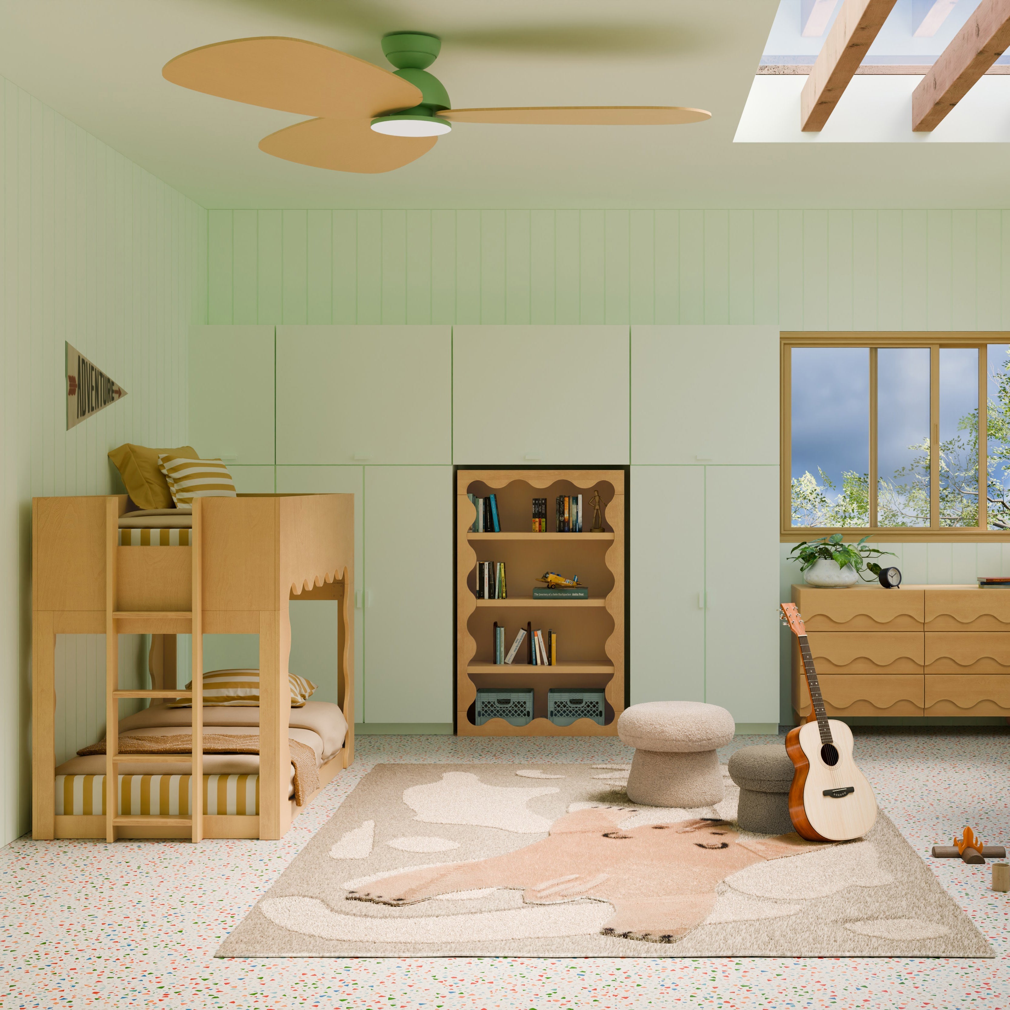 Babyletto Lido Wave Convertible Low-Profile Bunk Bed