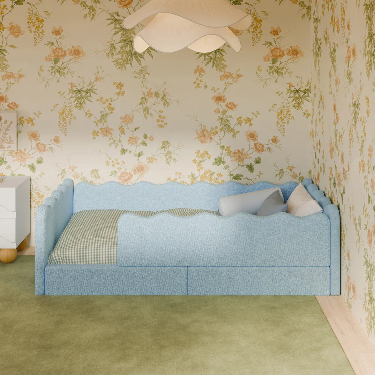 Babyletto Rizo Montessori-Inspired Twin Floor Bed with Guardrails