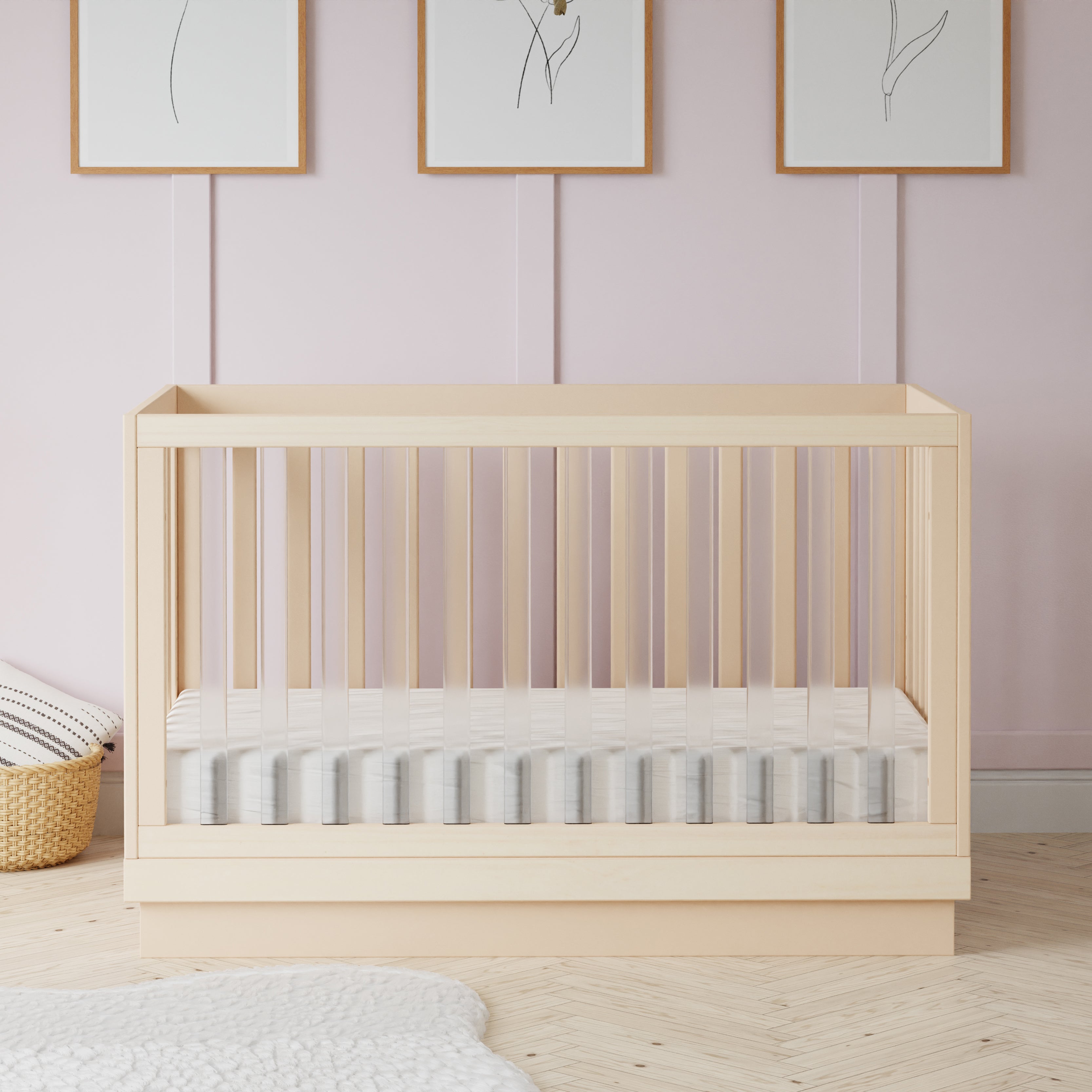 Harlow 3-in-1 Convertible Crib in Washed Natural - Twinkle Twinkle Little One