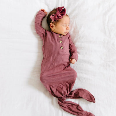 Lou Lou & Company Marjorie Ribbed Knotted Gown - Twinkle Twinkle Little One