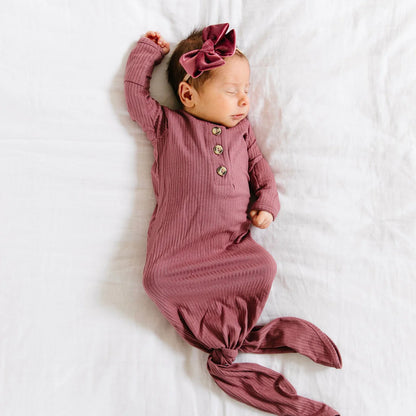 Lou Lou & Company Marjorie Ribbed Knotted Gown - Twinkle Twinkle Little One