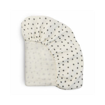 Black Daisy Mini Crib Sheet - Twinkle Twinkle Little One