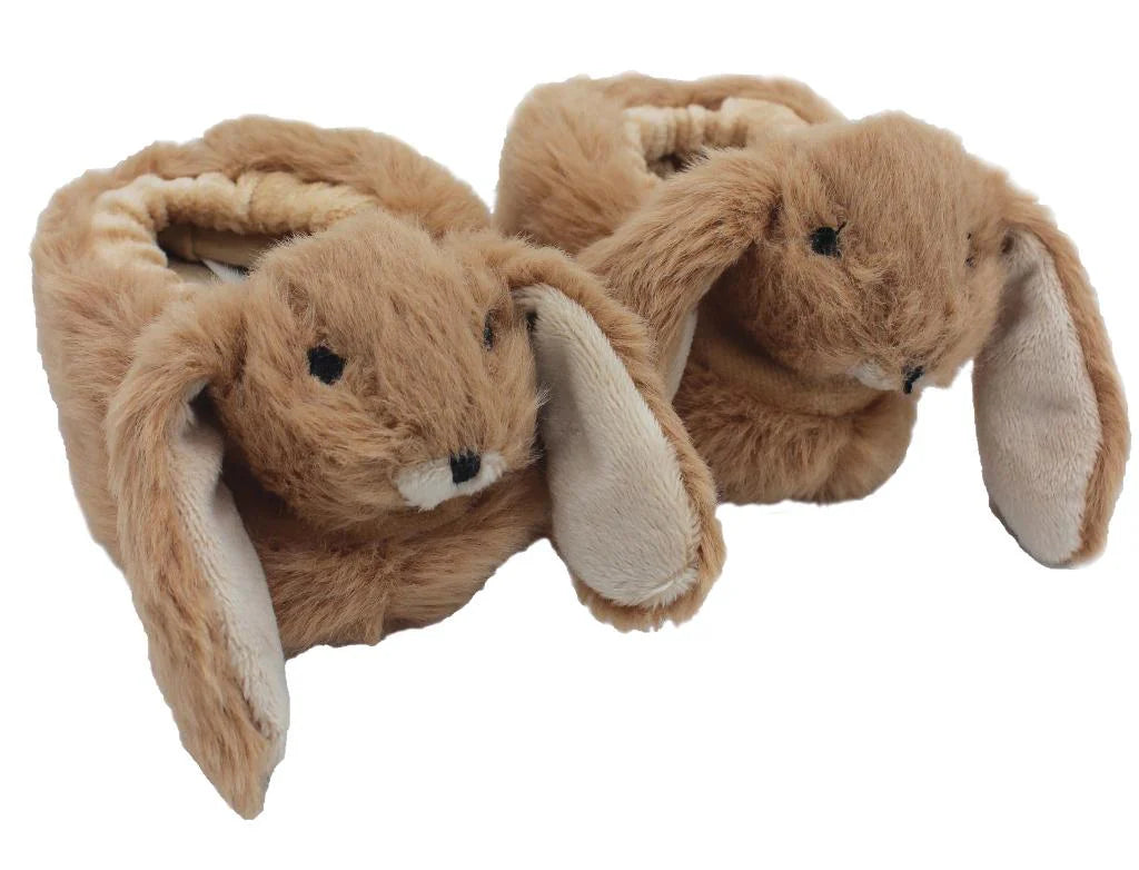Brown Bunny Plush Baby Slippers