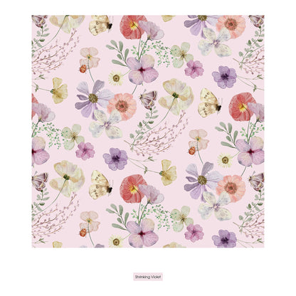 Print Classic Ruffle Footie with Zipper Shrinking Violet Pressed Flowers - Twinkle Twinkle Little One