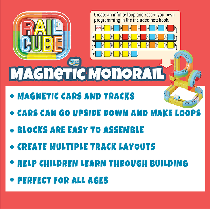 RAIL CUBE Magnetic Monorail Starter Set - Twinkle Twinkle Little One