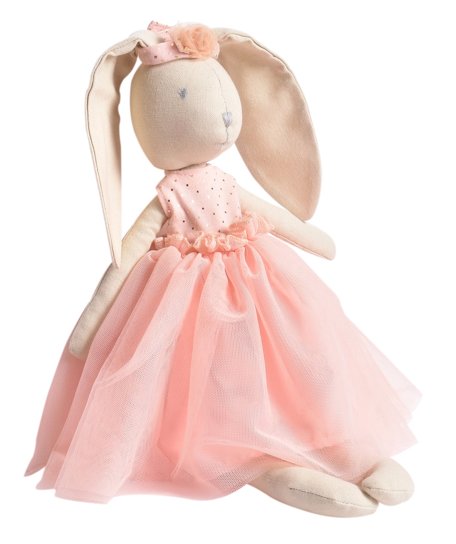 Marcella the Bunny Ballerina in Pink Toile Skirt - Twinkle Twinkle Little One