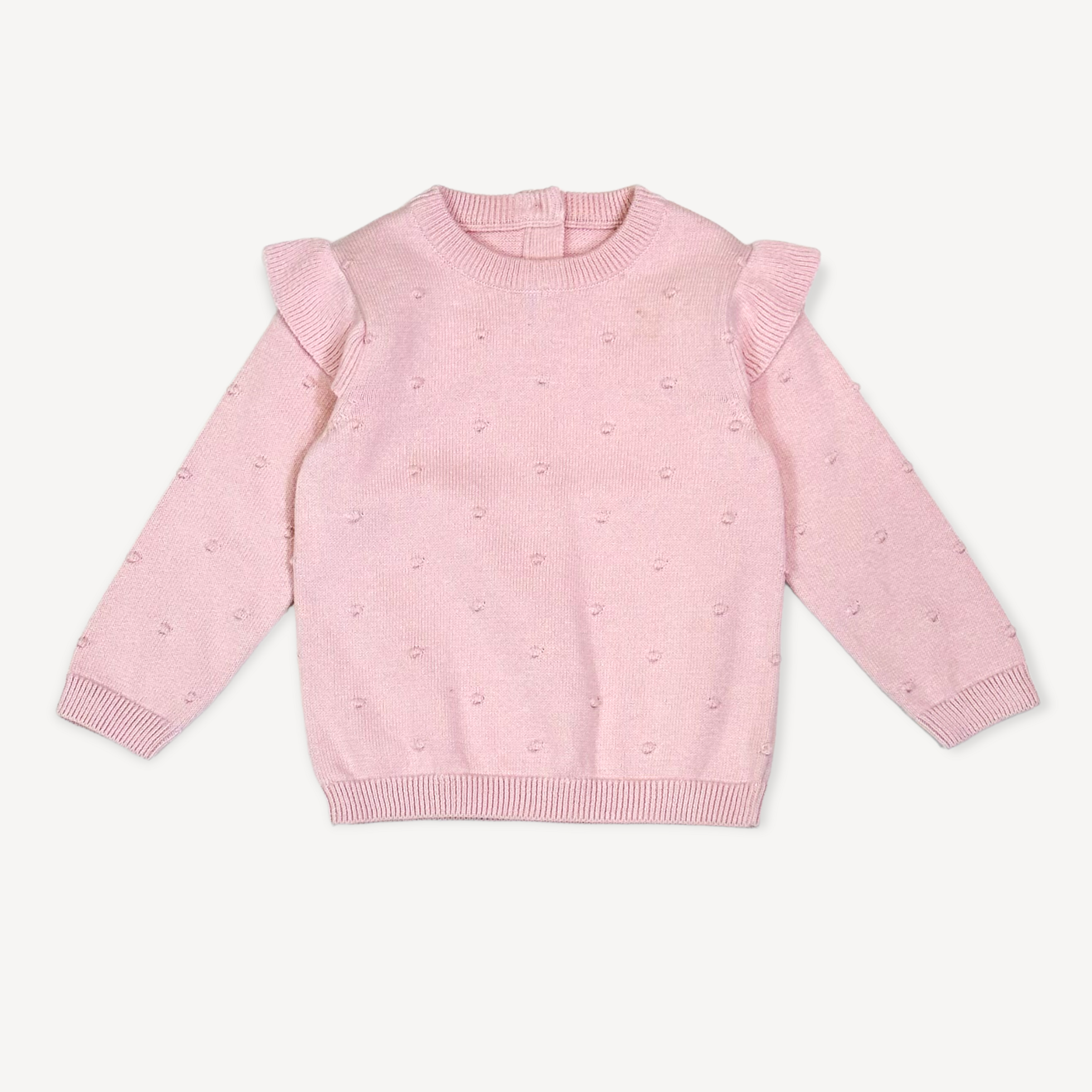Milan Classic Ruffle Knit Baby Pullover Sweater & Pant Set - Blush Pink - Twinkle Twinkle Little One