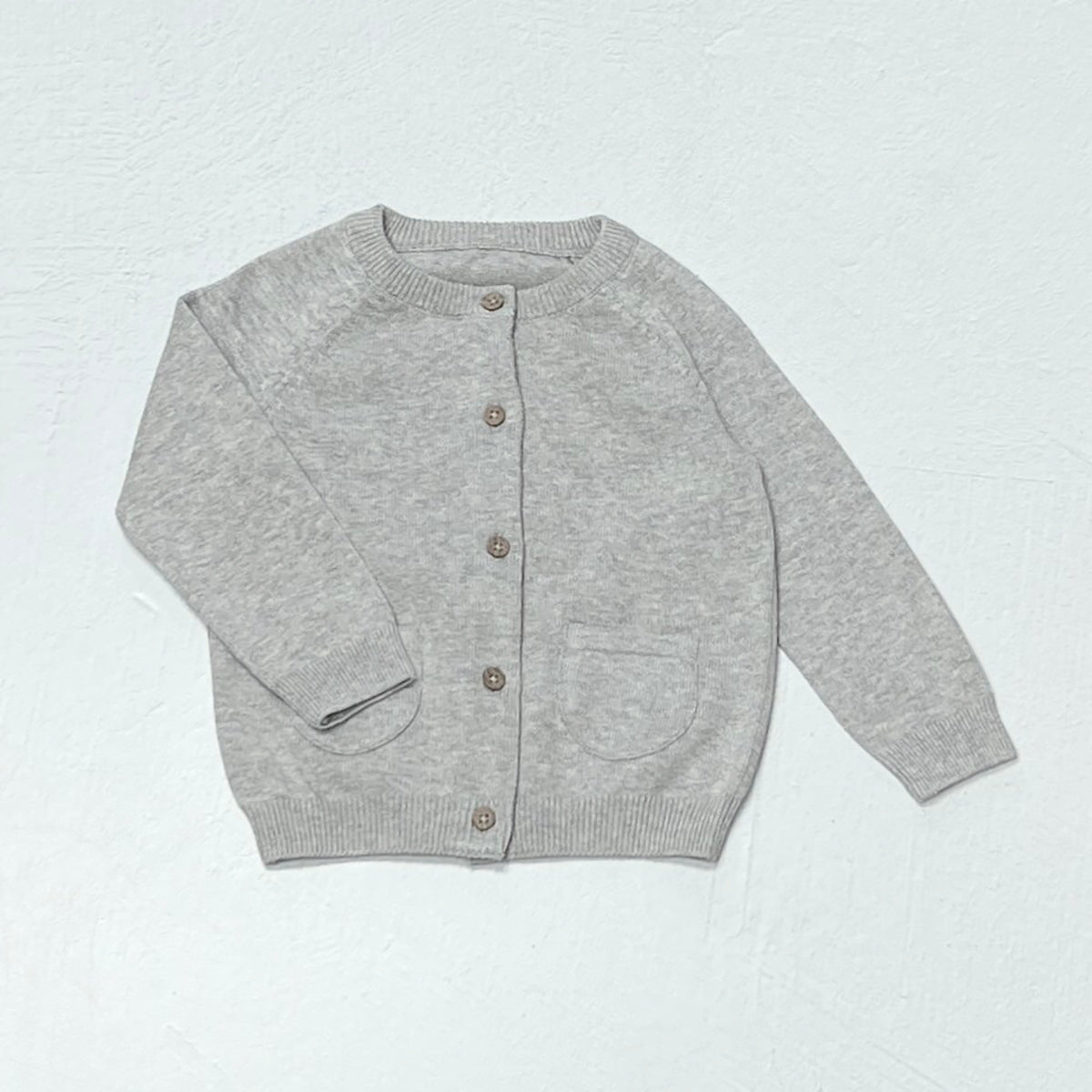 Milan Knit Classic Baby Button Cardigan - Heather Grey - Twinkle Twinkle Little One