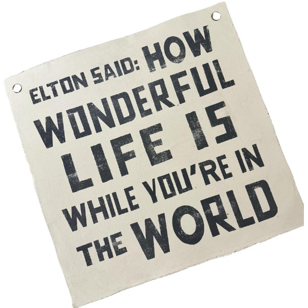 Elton Said 25"x25" Hand Painted Wall Hanging - Twinkle Twinkle Little One
