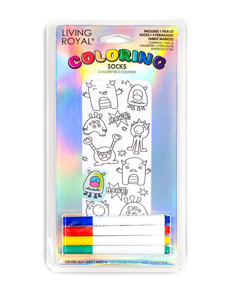 Monster Bash Coloring Socks - Twinkle Twinkle Little One