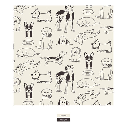 Print Footie with 2 Way Zipper in Natural Dogs - Twinkle Twinkle Little One