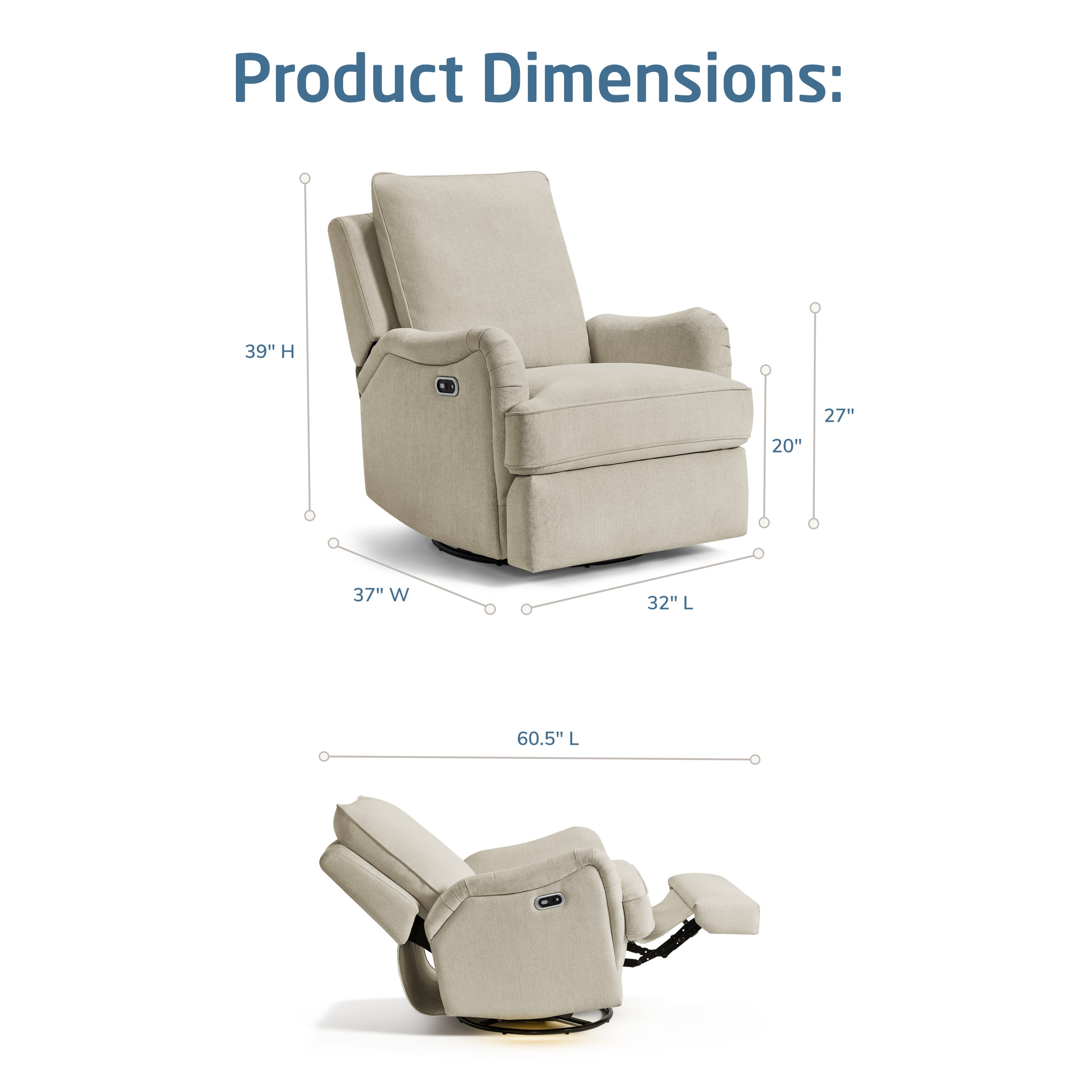 Maxi-Cosi Nursery Lindon Swivel Glider & Power Recliner