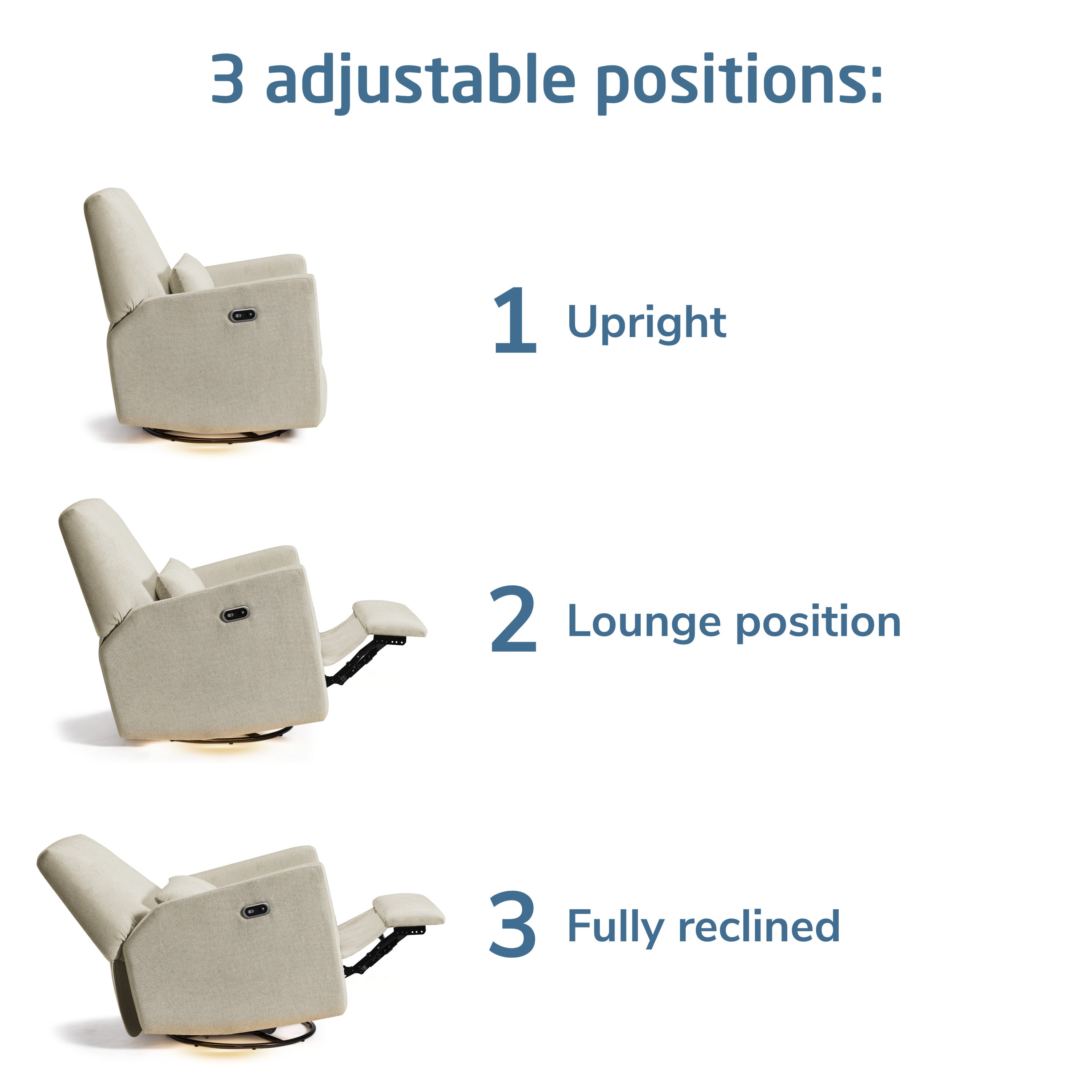 Maxi-Cosi Nursery Ansel Swivel Glider & Power Recliner with Nightlight