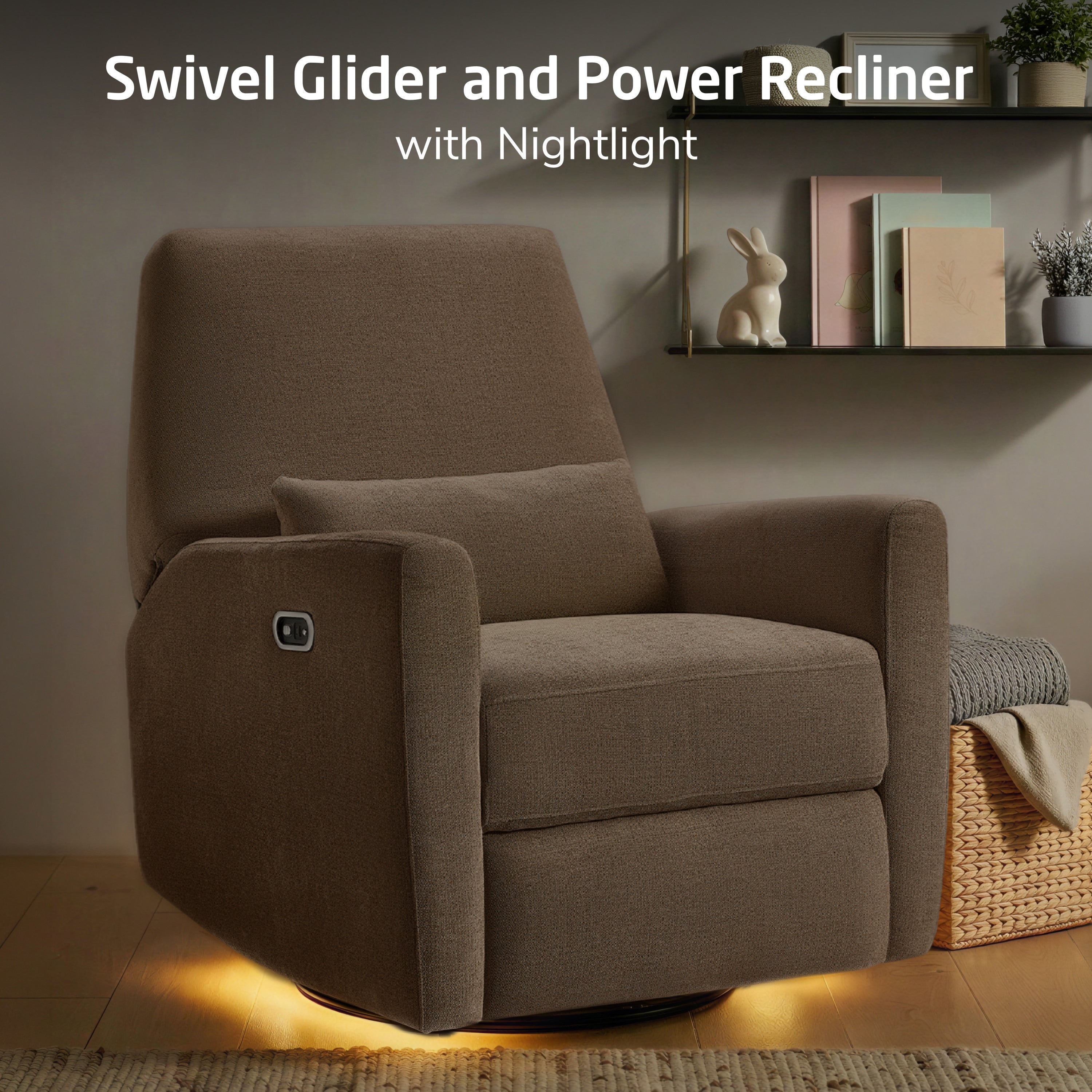 Maxi-Cosi Nursery Ansel Swivel Glider & Power Recliner with Nightlight