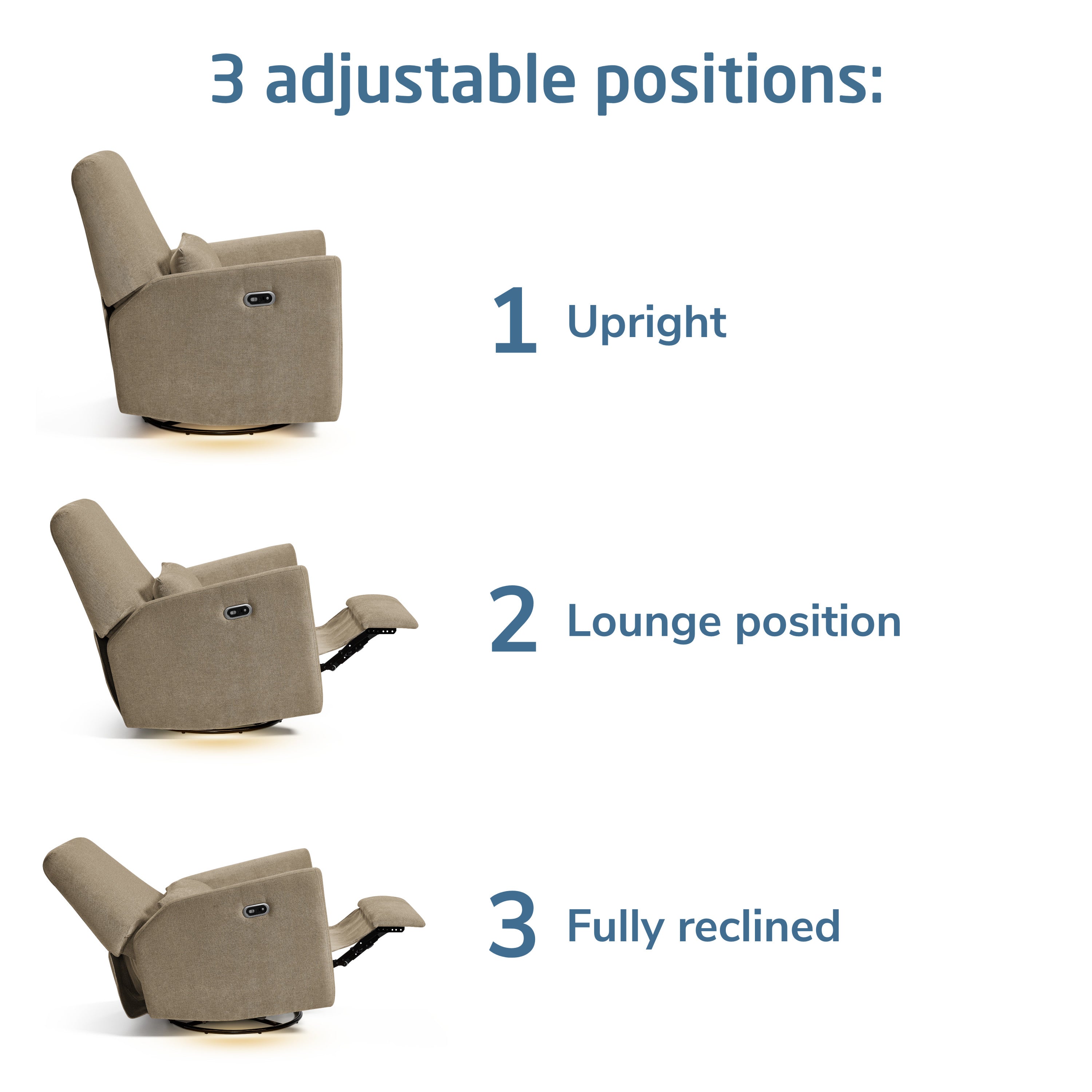 Maxi-Cosi Nursery Ansel Swivel Glider & Power Recliner with Nightlight