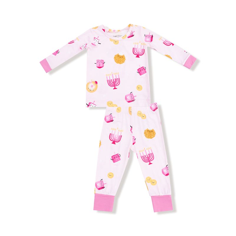Hanakkah Pink Long Sleeve Loungewear Set - Twinkle Twinkle Little One