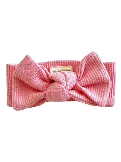 Organic Waffle Kimono Top, Pant & Knot Headband Set-Pink - Twinkle Twinkle Little One