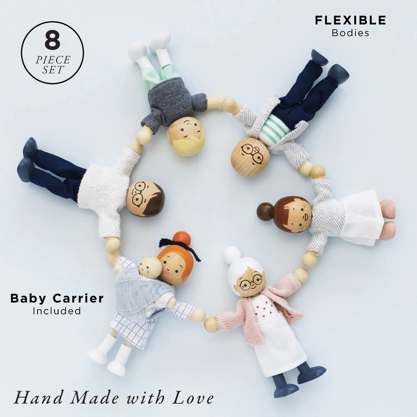 Wooden Dolls House Family