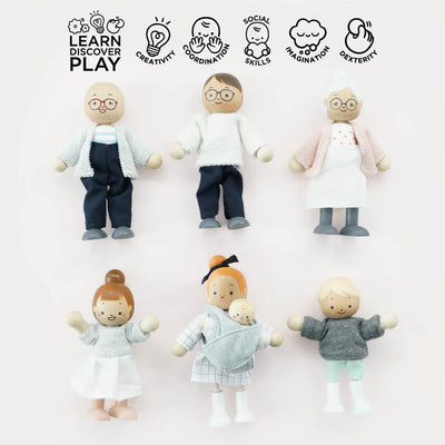 Wooden Dolls House Family