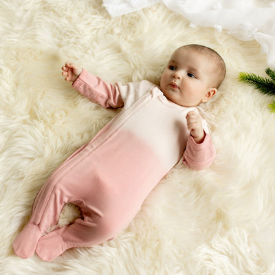 Girl Dip Dye Modal Zipper Footie