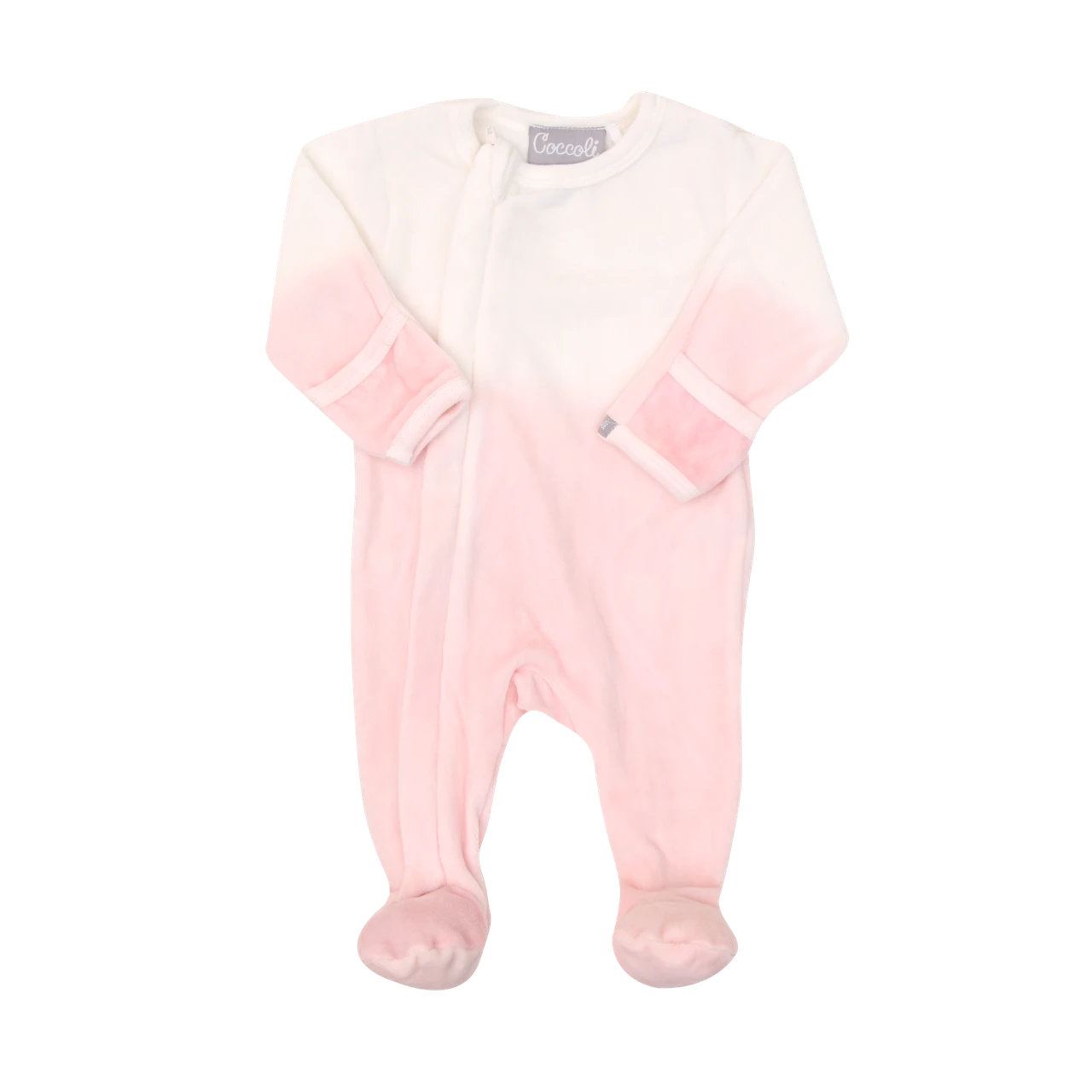 Girl Dip Dye Velour Zipper Footie
