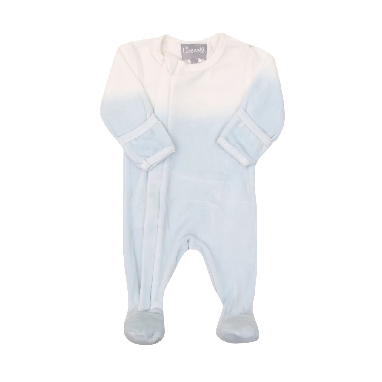 Boy Dip Dye Velour Zipper Footie
