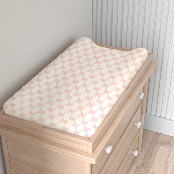 BASSINET SHEET / CHANGING PAD COVER - BOWS - Twinkle Twinkle Little One