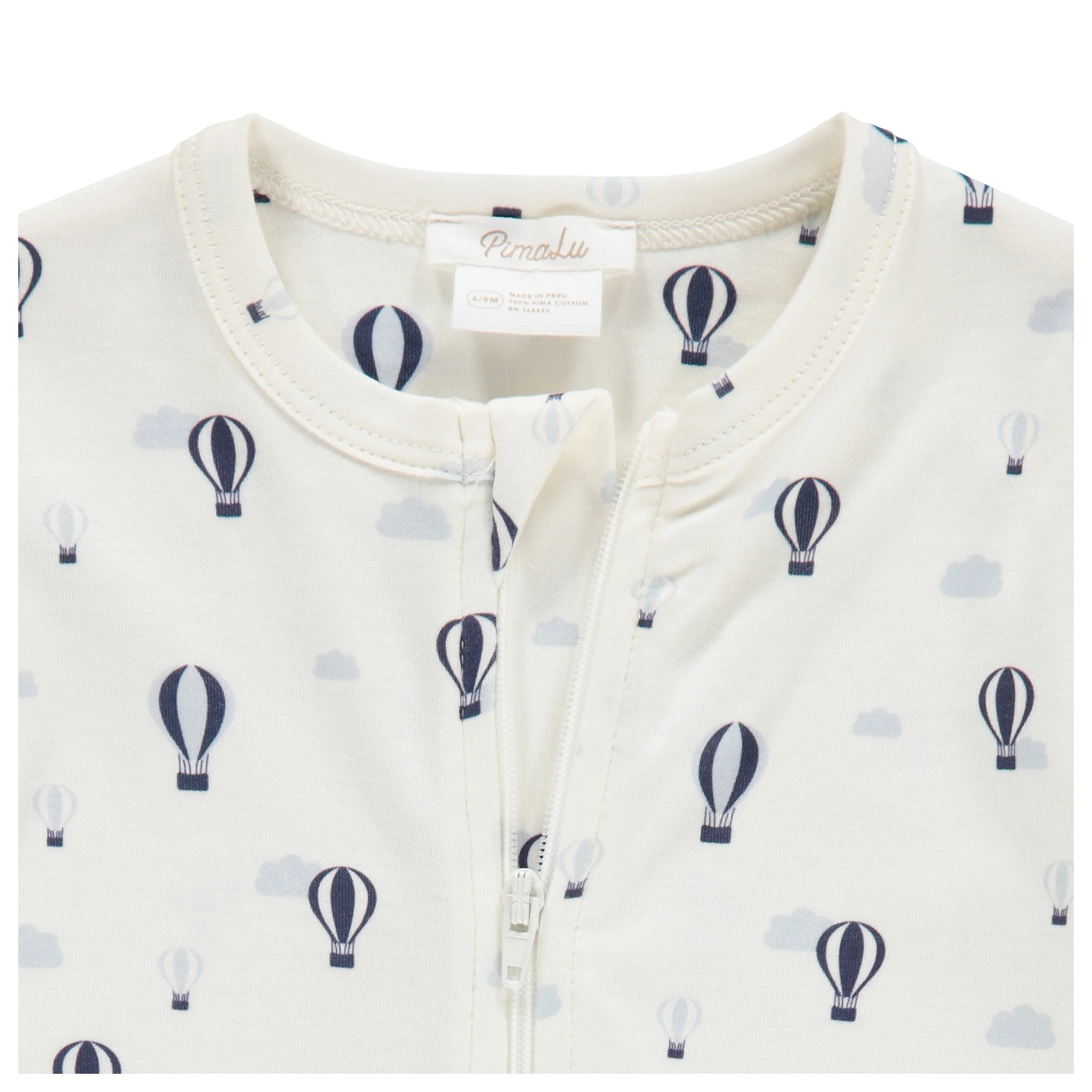 ZIPPER FOOTIE - BALLOONS AND CLOUDS