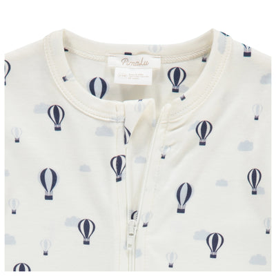 ZIPPER FOOTIE - BALLOONS AND CLOUDS