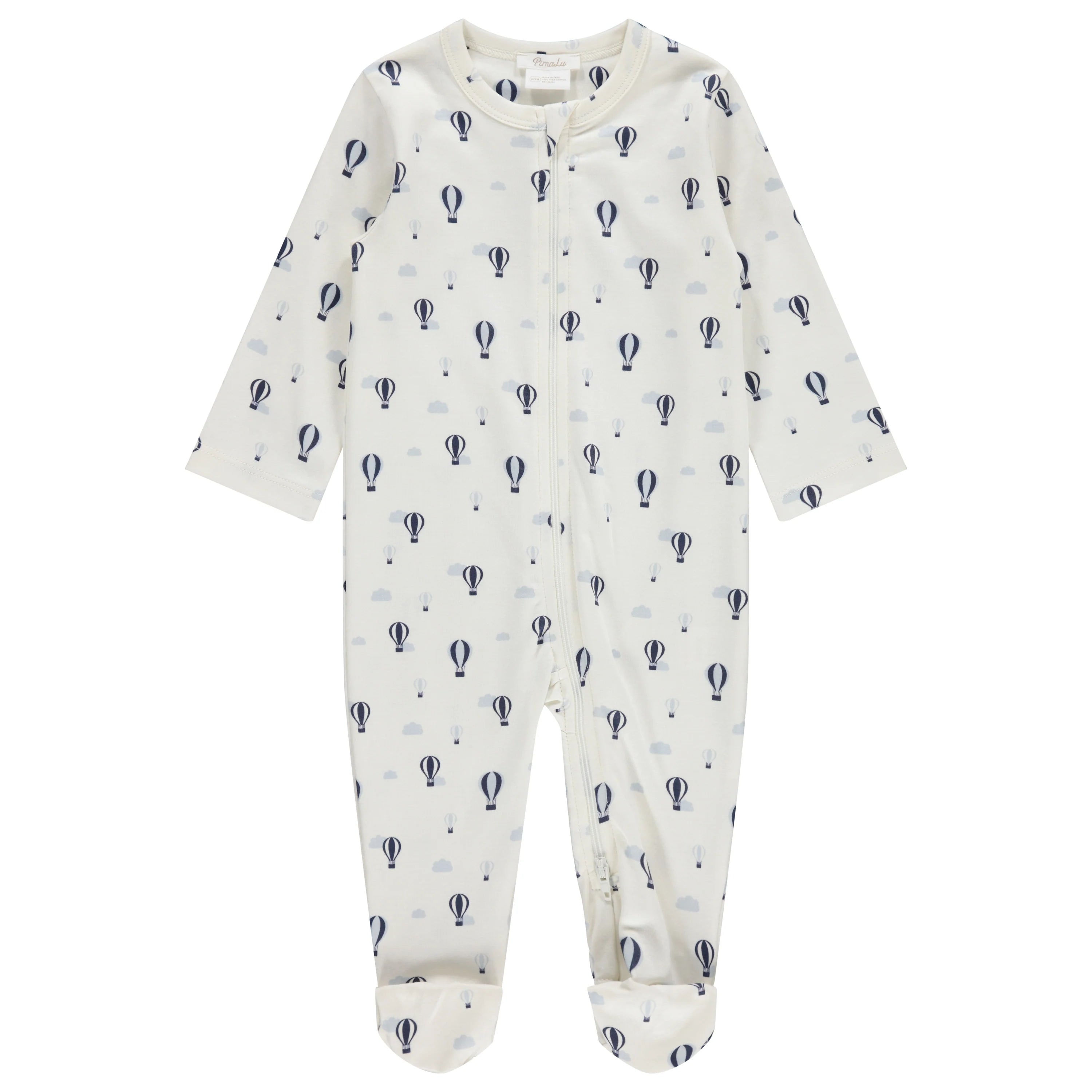 ZIPPER FOOTIE - BALLOONS AND CLOUDS