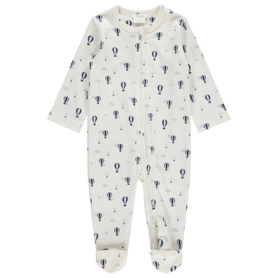 ZIPPER FOOTIE - BALLOONS AND CLOUDS