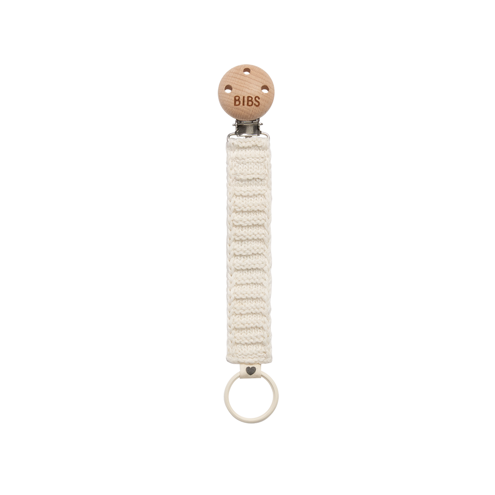 Pacifier Clip Knitted - Ivory