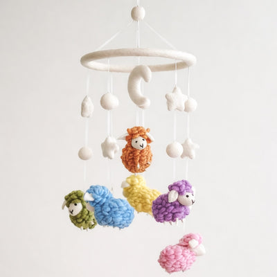 Pastel Sheep Baby Mobile