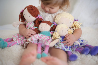 Fran Light Brown Hair with Dark Pink & Green Dress - Twinkle Twinkle Little One