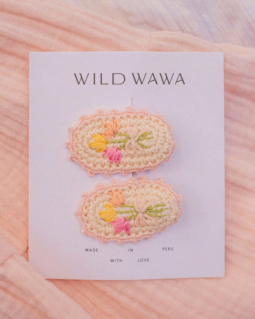 Crochet Clip Set in Pink Bouquet